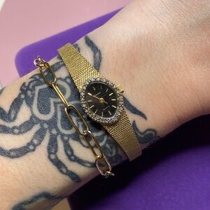 💛 Elegant Gold Plated Phasar Diamond Watch